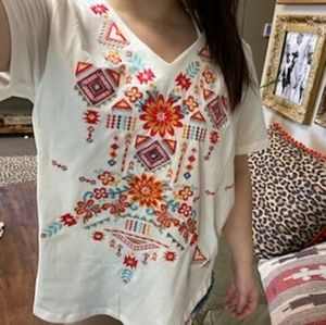 NFR Rodeo Quincy Floral Embroidered Top